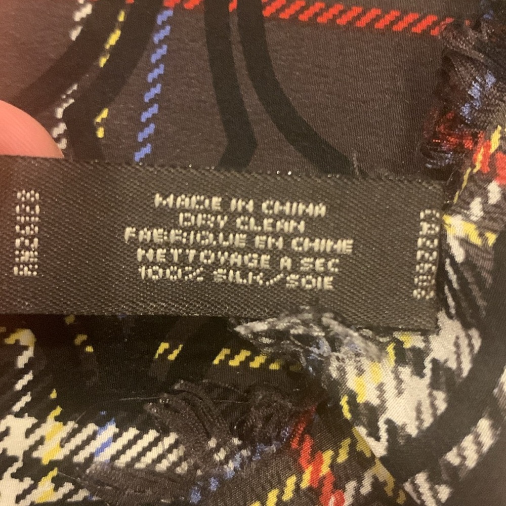 Coach plaid silk scarf 🟫⬜️🟥🟦🟨⬛️ - Picture 7 of 7